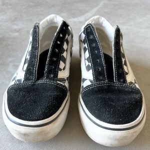 Girls Vans Black and White Checkered Platform Shoe